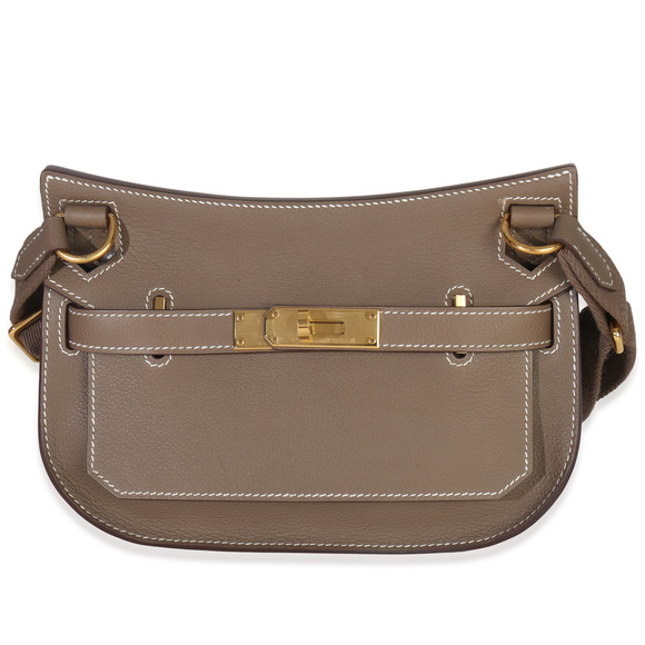 Hermès Handbags - Hermès Etoupe Evercolor Mini Jypsiere GHW